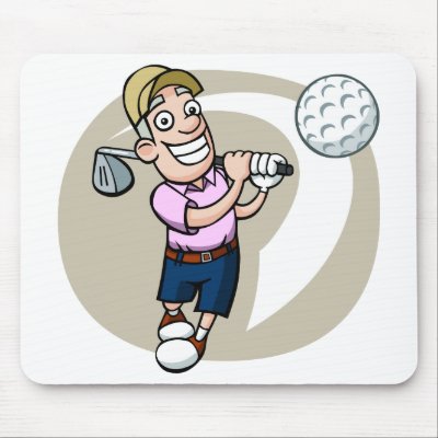 Cartoon Golfer Mouse Pad by RandomGames