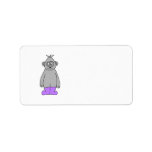 Cartoon Gorilla in Purple Boots. Personalized Address Label