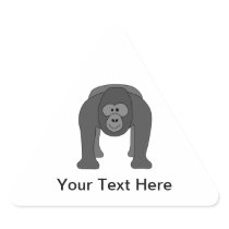 Cartoon Gorilla Triangle Sticker