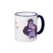 Cartoon Gorilla with Fireworks Funny July 4 Mug