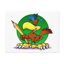 Cartoon Graduate Hawk postcards