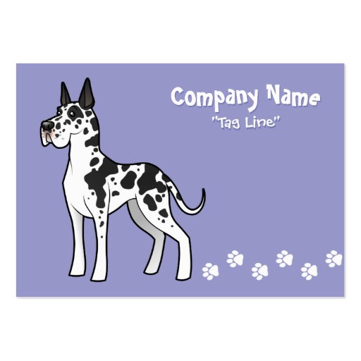 Cartoon Great Dane Business Cards (front side)