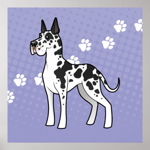 Cartoon Great Dane Print | Zazzle