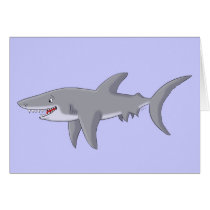 Cartoon Great White Shark Card