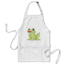 Cartoon Green Bull Frog Apron