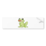 Cartoon Green Bull Frog Bumper Stickers