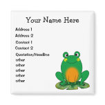 Cartoon green frog personalized business fridge magnets
