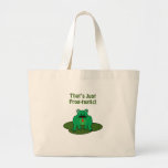 Cartoon green frog That's Just Frog-Tastic Bags