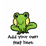 cartoon green speckled frog customisable t-shirts