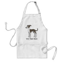 Cartoon Greyhound / Whippet / Italian Greyhound Apron
