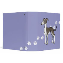 Cartoon Greyhound / Whippet / Italian Greyhound 3 Ring Binder