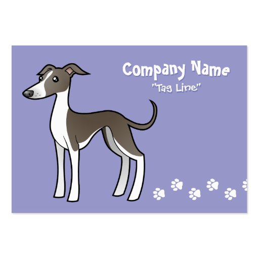 Cartoon Greyhound / Whippet / Italian Greyhound Business Card Templates