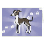 Cartoon Greyhound / Whippet / Italian Greyhound Greeting Cards