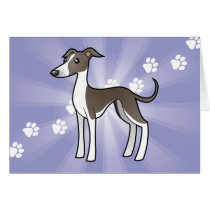 Cartoon Greyhound / Whippet / Italian Greyhound Greeting Cards