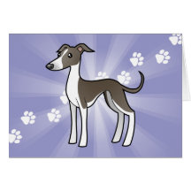 Cartoon Greyhound / Whippet / Italian Greyhound Greeting Cards