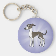 Cartoon Greyhound / Whippet / Italian Greyhound Keychains