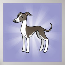 Cartoon Greyhound / Whippet / Italian Greyhound Print