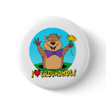 Cartoon Groundhog Pin