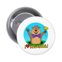 Cartoon Groundhog Pin