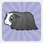 Cartoon Guinea Pig (long hair) Square Sticker