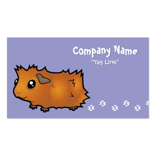 Cartoon Guinea Pig (scruffy) Business Card (front side)