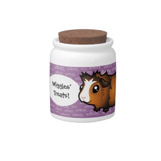Cartoon Abyssinian Guinea Pig Treat Jar Cartoon Abyssinian Guinea Pig Treat Jar
