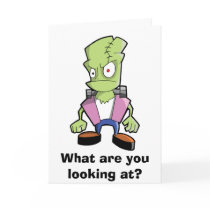Cartoon Halloween Monster greeting card