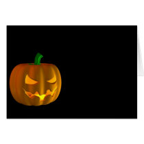 Cartoon Halloween pumpkin rendered on black cards
