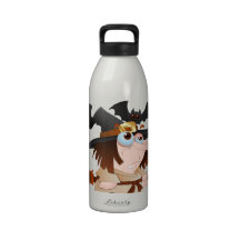 Cartoon Halloween Witch Water Bottle