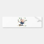 Cartoon Happy Businessman With Money Bumper Sticker