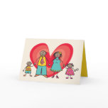 Cartoon Happy Family Invitation Announcement Card