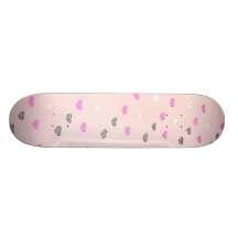 Cartoon Hearts Design Skateboard