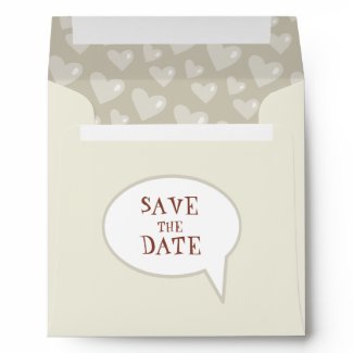 Cartoon Hearts - Save the Date envelope envelope