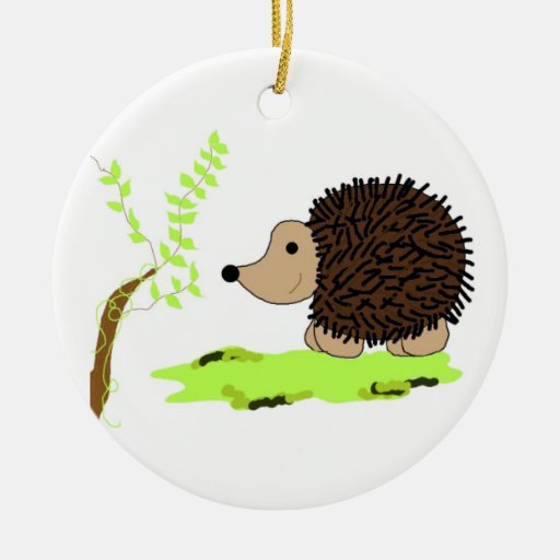 Cartoon Hedgehog Christmas Tree Ornaments | Zazzle