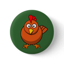 Cartoon Hen Chicken Button