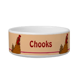 Cartoon Hen Chicken Chooks Custom Pet Bowl