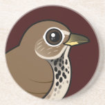 Birdorable Hermit Thrush Sandstone Drink Coaster
