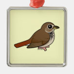 Birdorable Hermit Thrush Premium Square Ornament