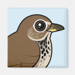 Birdorable Hermit Thrush Square Magnet