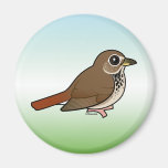 Birdorable Hermit Thrush Round Magnet