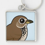 Birdorable Hermit Thrush Premium Square Keychain