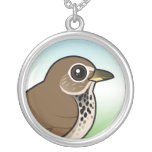 Birdorable Hermit Thrush Silver Plated Necklace