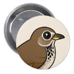 Birdorable Hermit Thrush Round Button