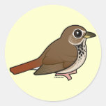 Birdorable Hermit Thrush Round Sticker