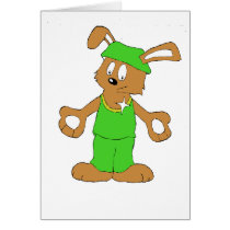 Cartoon HIp Hop Rabbit With Bing Bing Greeting Cards