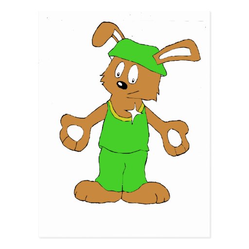 Cartoon Hip Hop Rabbit With Bing Bing Postcard Zazzle