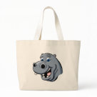 Cartoon Hippo Canvas Bag