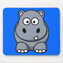 Cartoon Hippo Mouse Mat