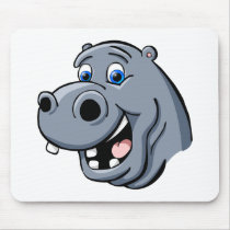 Cartoon Hippo Mouse Pad