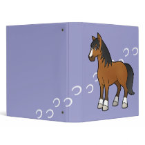 Cartoon Horse 3 Ring Binders